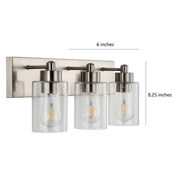Irving Seeded Glass/Iron Modern Contemporary LED Vanity Light - JONATHAN Y
